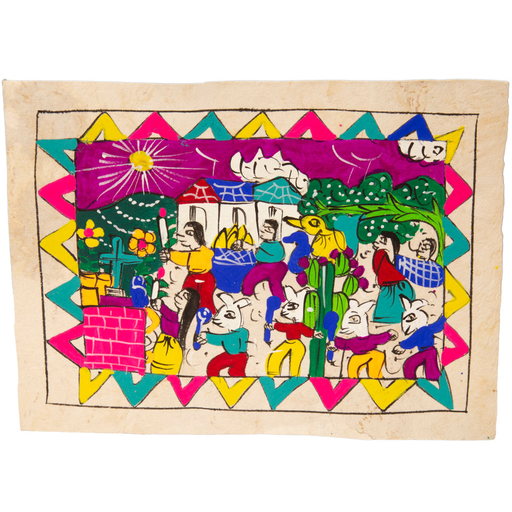 Mini Papel Amate Storytelling Paintings by María