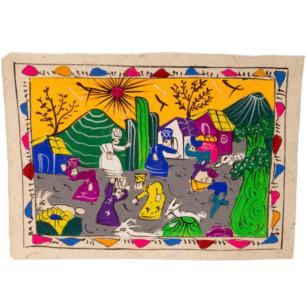 Mini Papel Amate Storytelling Paintings by María