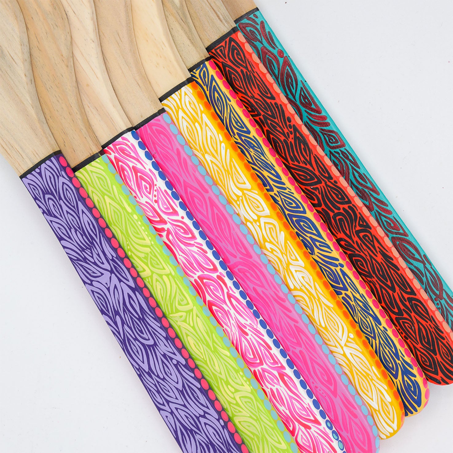 Colorful Hand-Painted Wooden Spatula