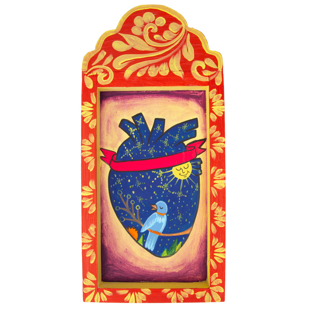 Hearts Hand-Painted Wooden Nicho Frames