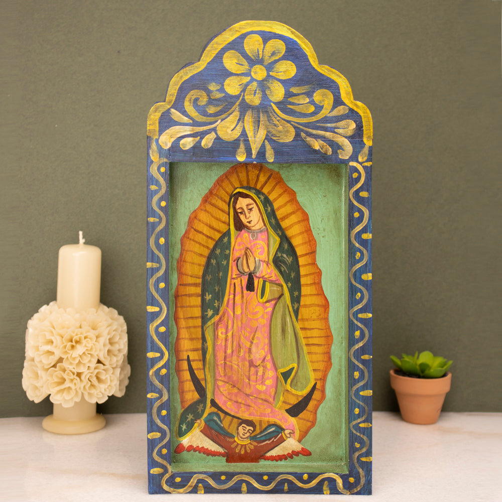 Religious Hand-Painted Wooden Nicho Frames