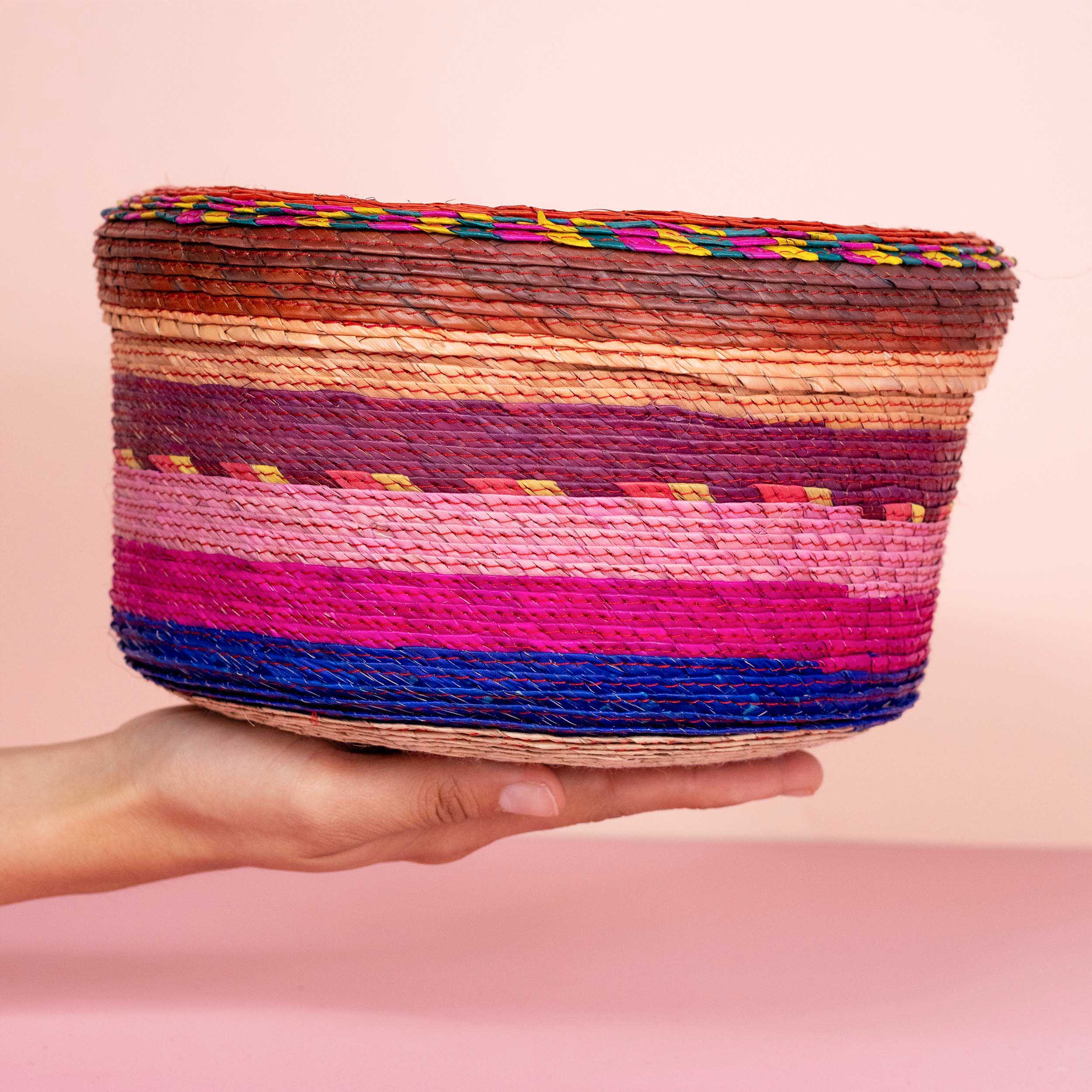 Multicolor Palm Woven Tortilla/Bread Basket