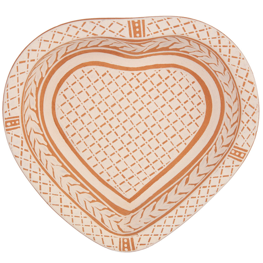 Traditional Patamban Hand-Painted Heart Plate