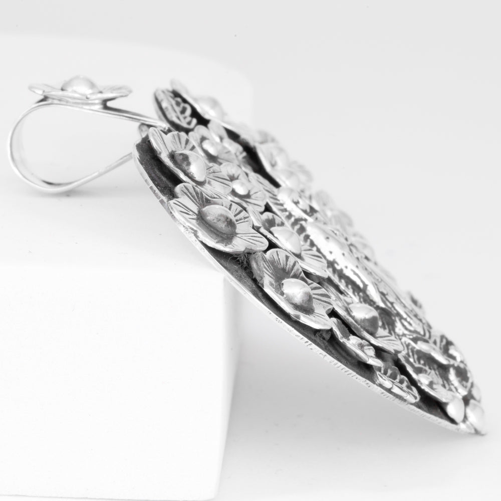 Sterling Silver Virgencita Corazon Pendant