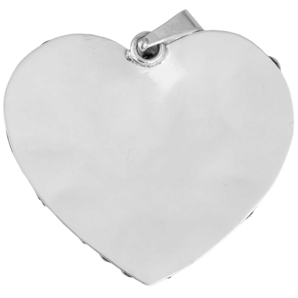 Sterling Silver Virgencita Corazon Pendant