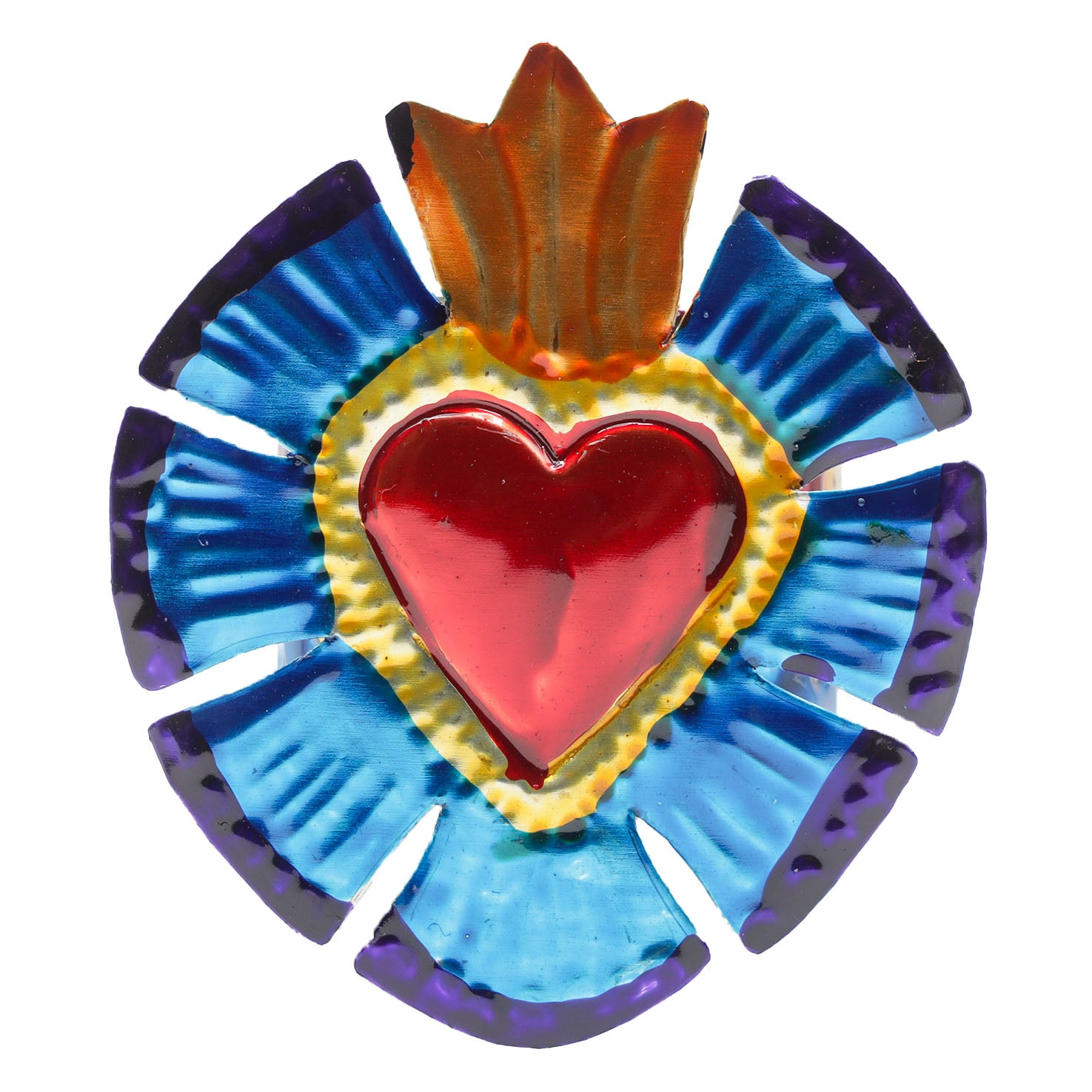 Color Heart Tin Art Milagro Napkin Ring