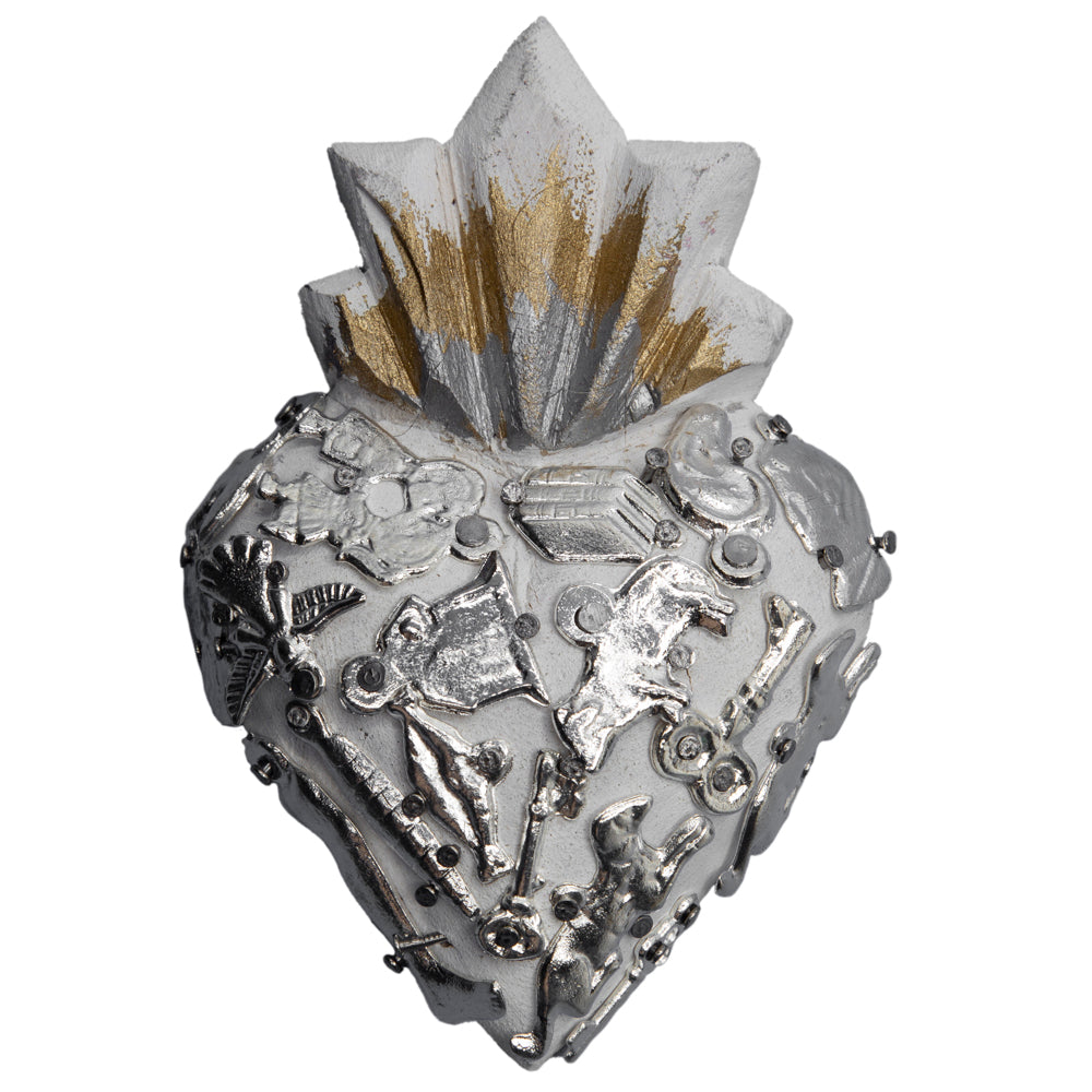 Mini Wooden Milagro Heart with Milagritos