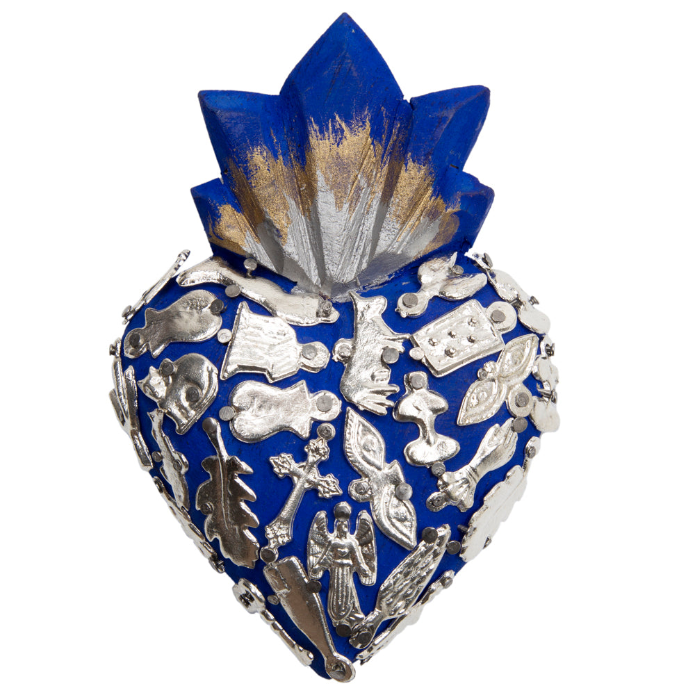 Small Wooden Milagro Heart with Milagritos