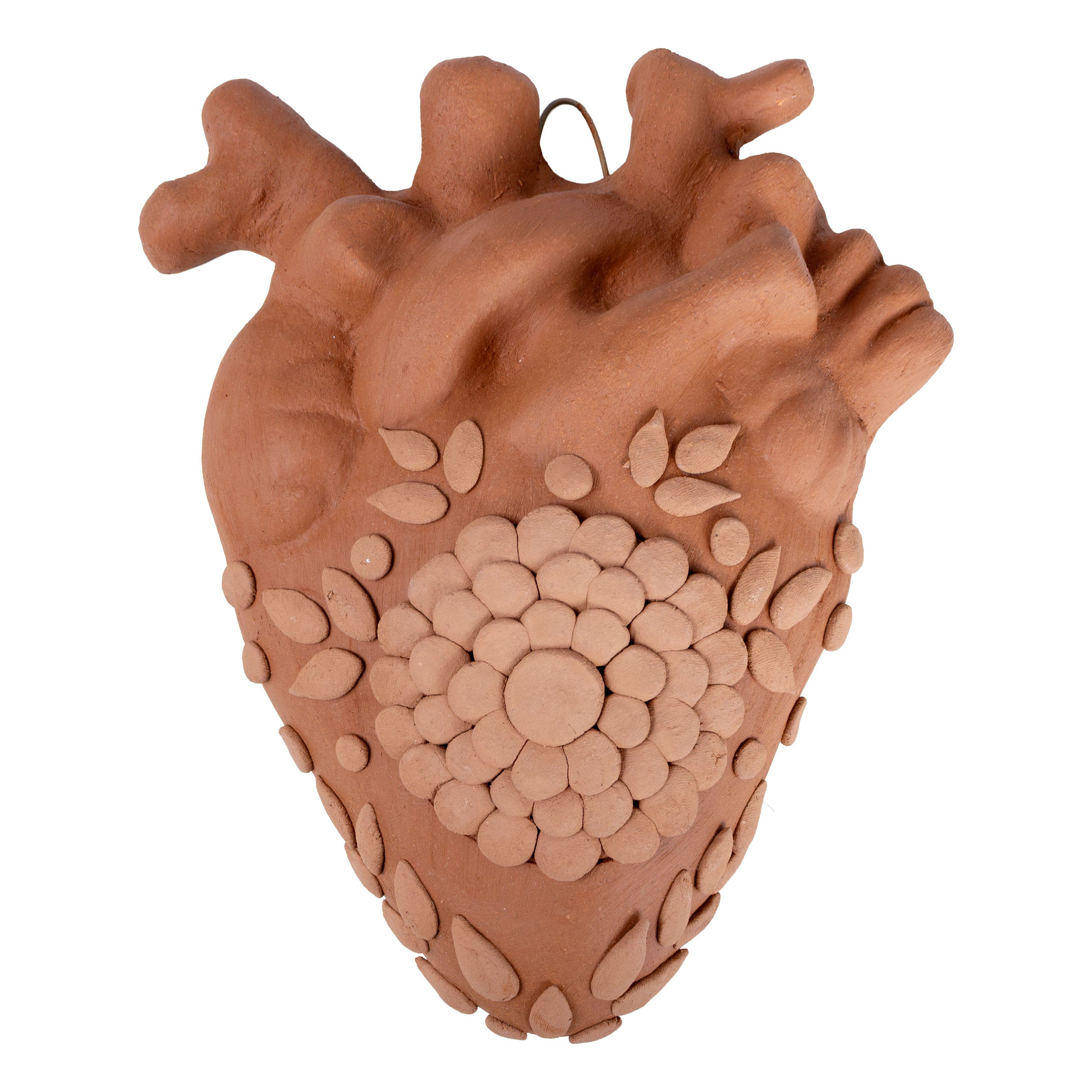 Mi Corazón de Flor Barro Pigmentado Heart Clay Wall Art