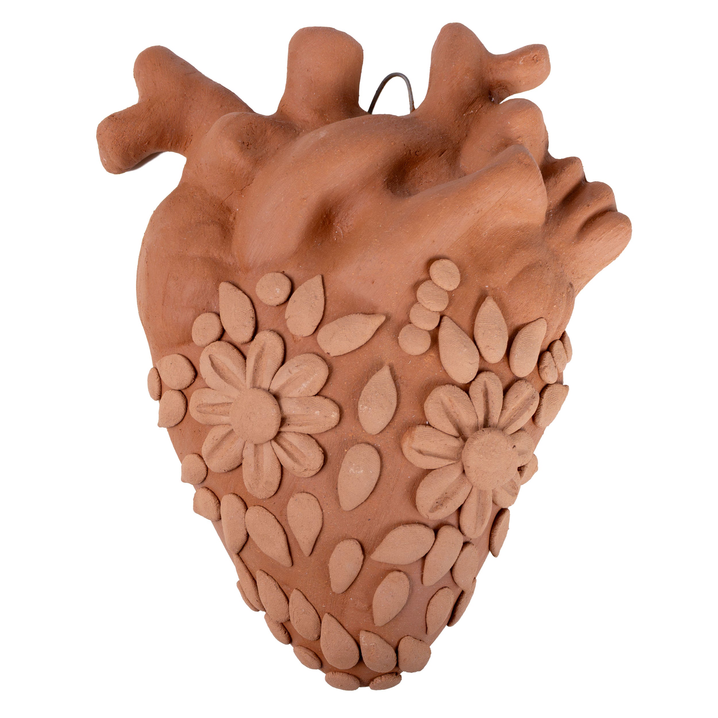 Mi Corazón de Flor Barro Pigmentado Heart Clay Wall Art