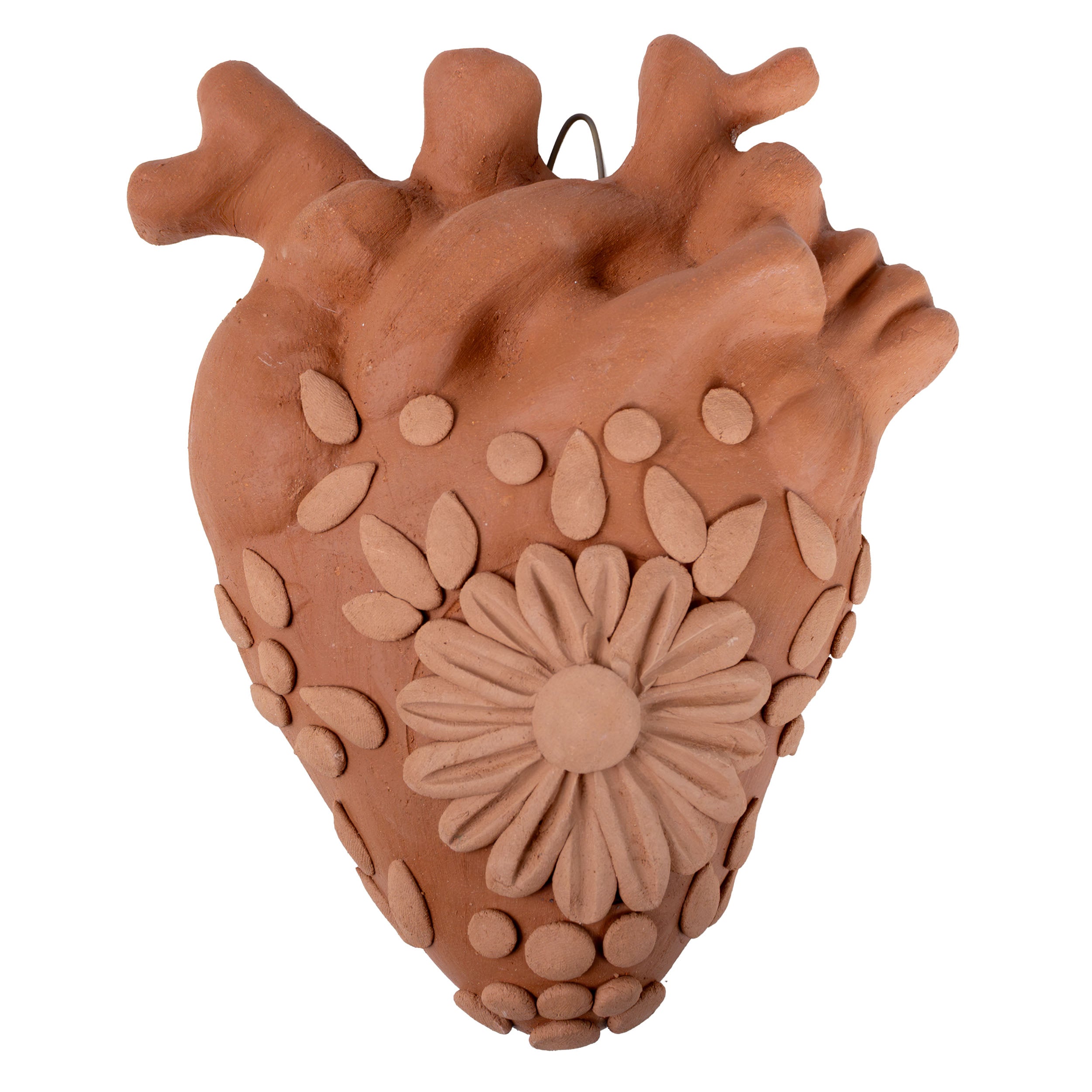 Mi Corazón de Flor Barro Pigmentado Heart Clay Wall Art