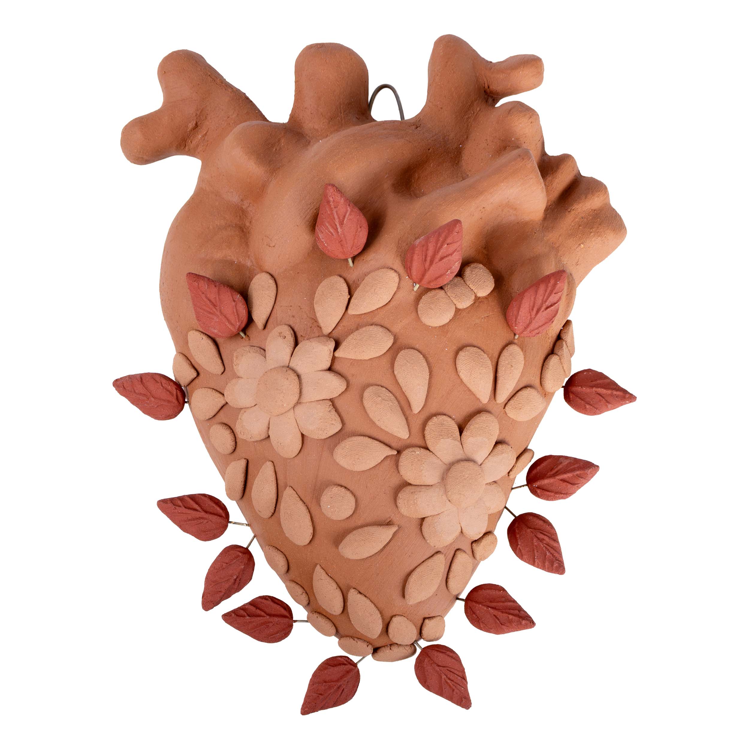 Mi Corazón de Flor Barro Pigmentado Heart Clay Wall Art