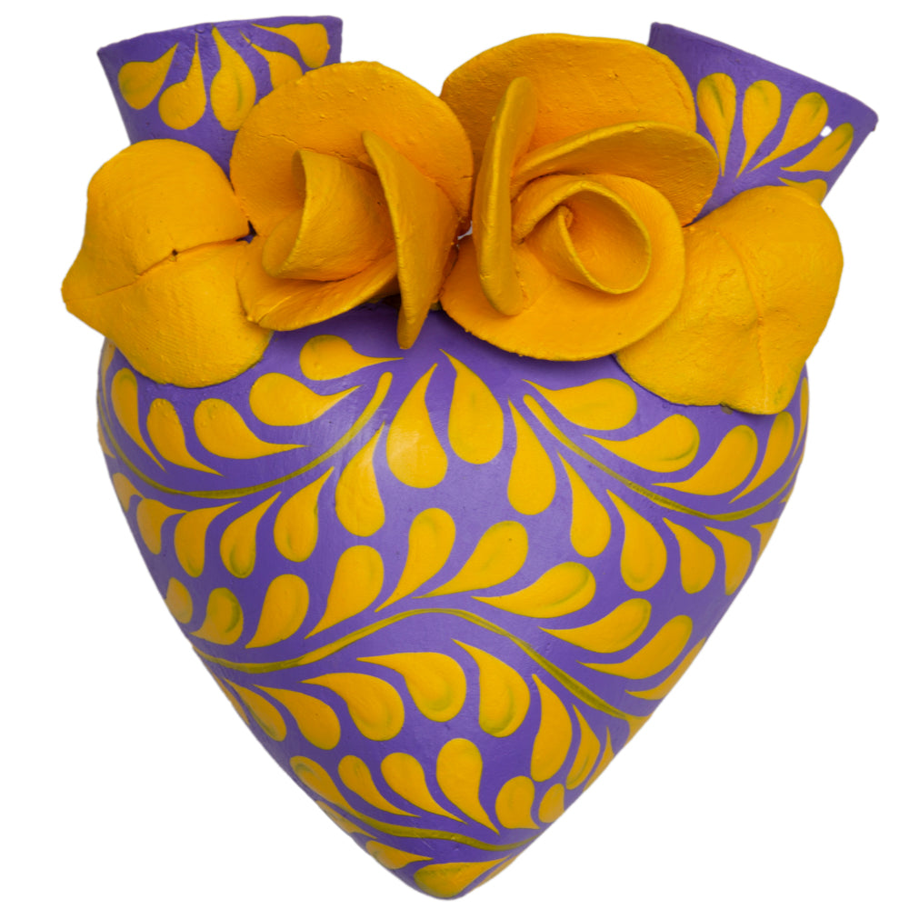 La Flor - Mexican Hand-Painted Hearts