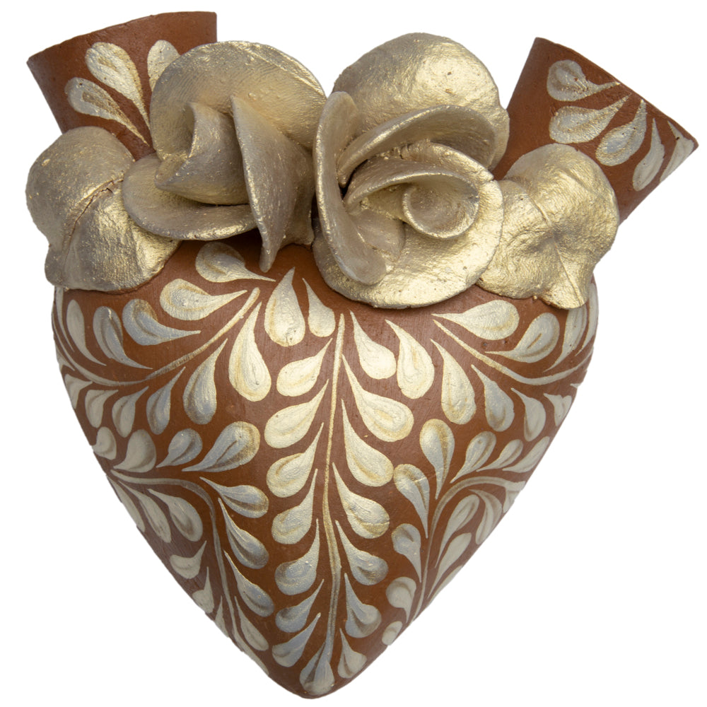 La Flor - Mexican Hand-Painted Hearts