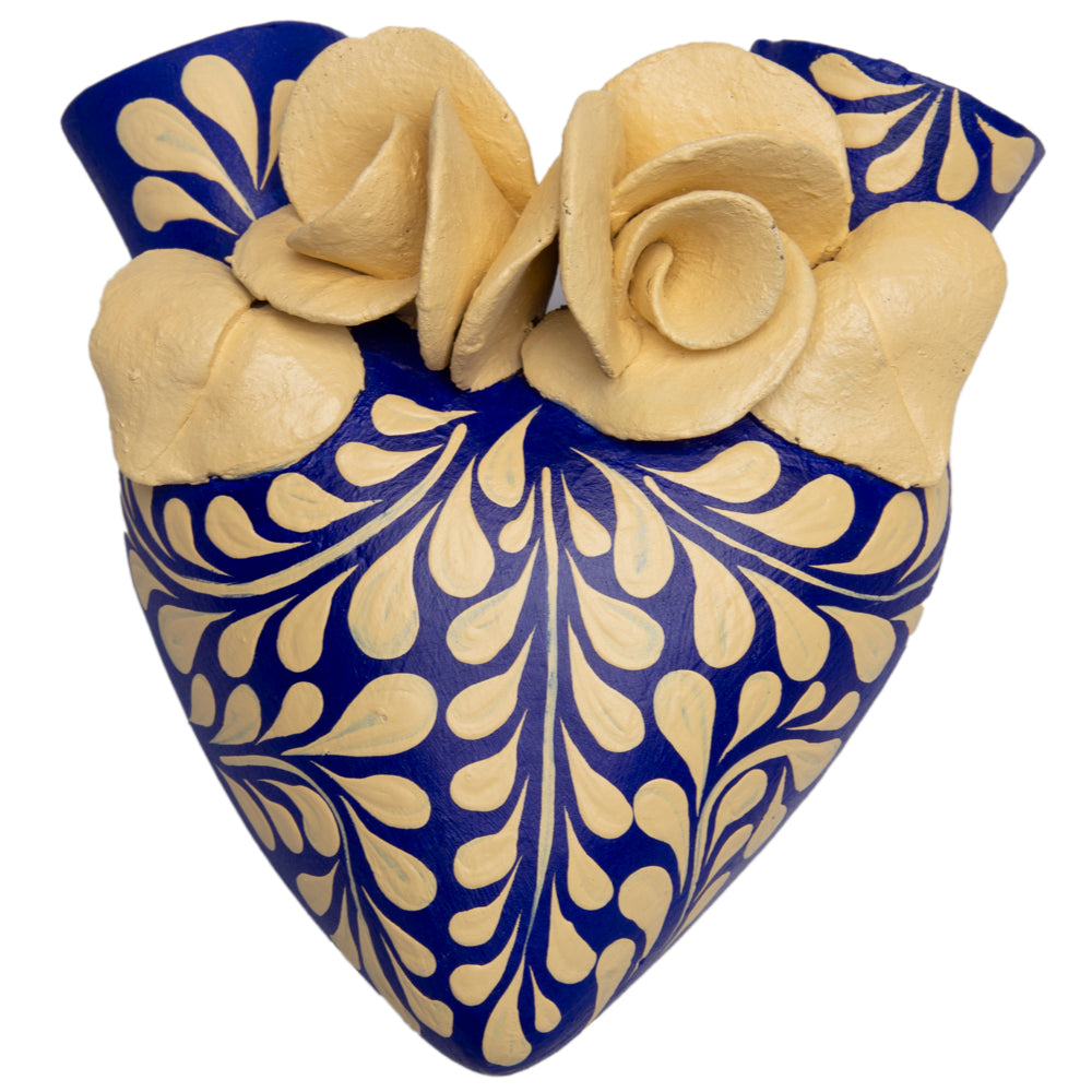 La Flor - Mexican Hand-Painted Hearts