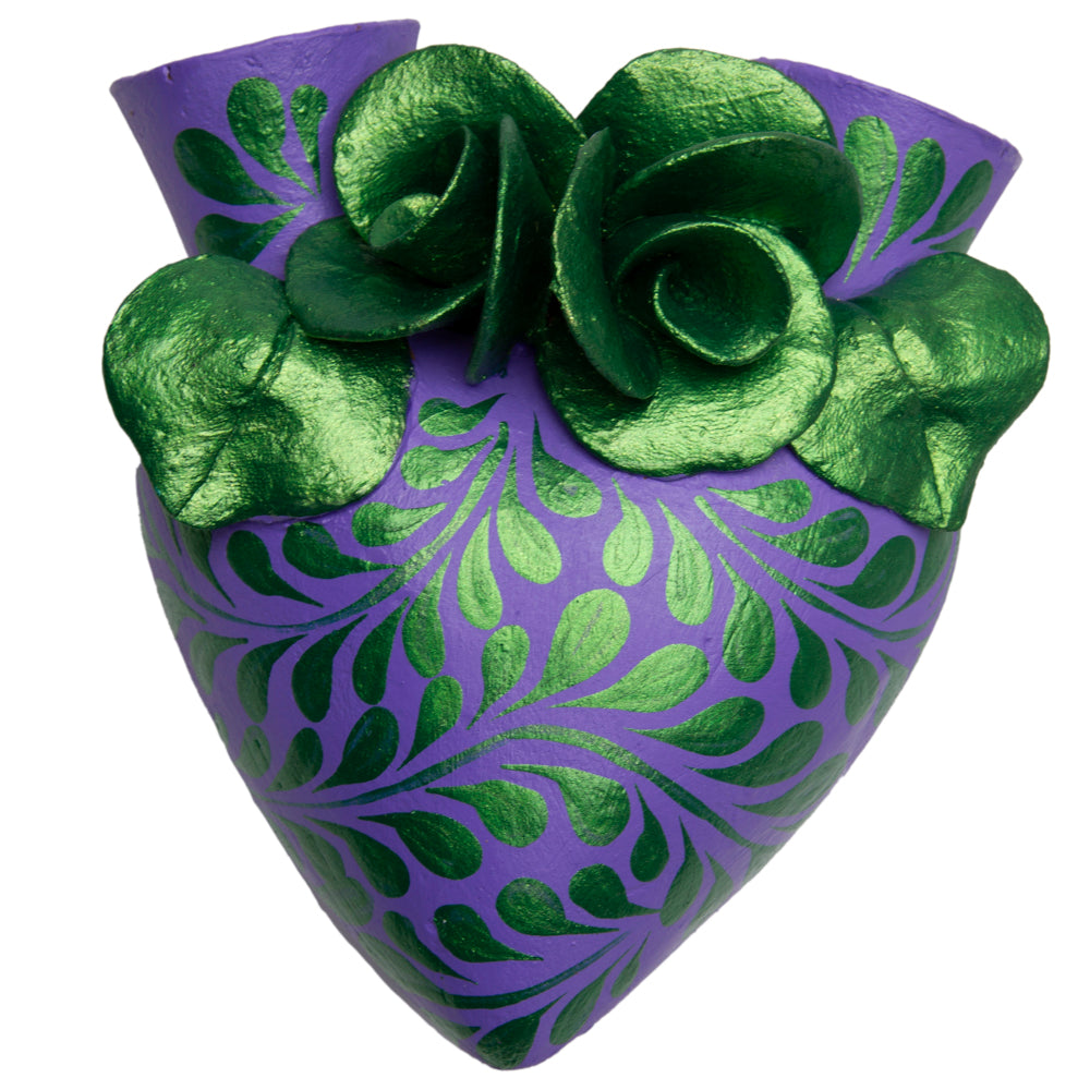La Flor - Mexican Hand-Painted Hearts