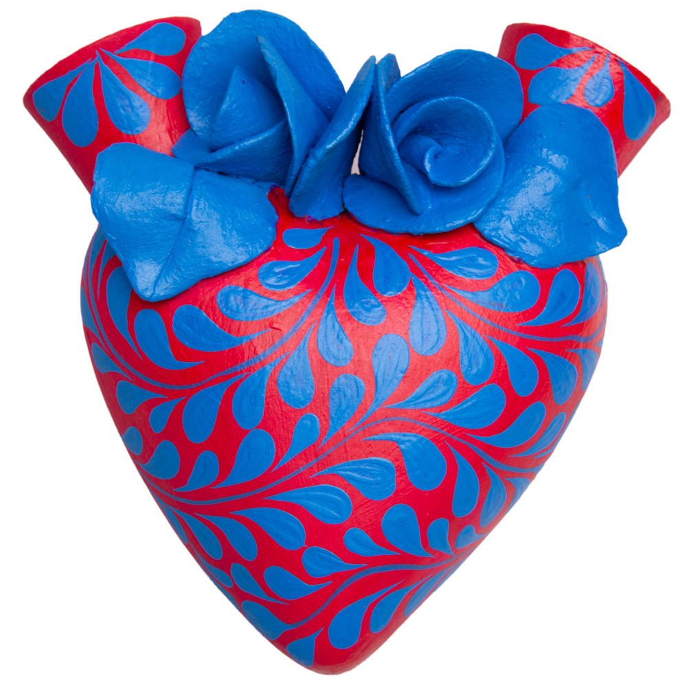 La Flor - Mexican Hand-Painted Hearts