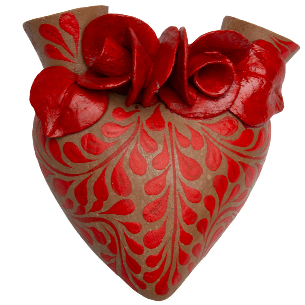 La Flor - Mexican Hand-Painted Hearts