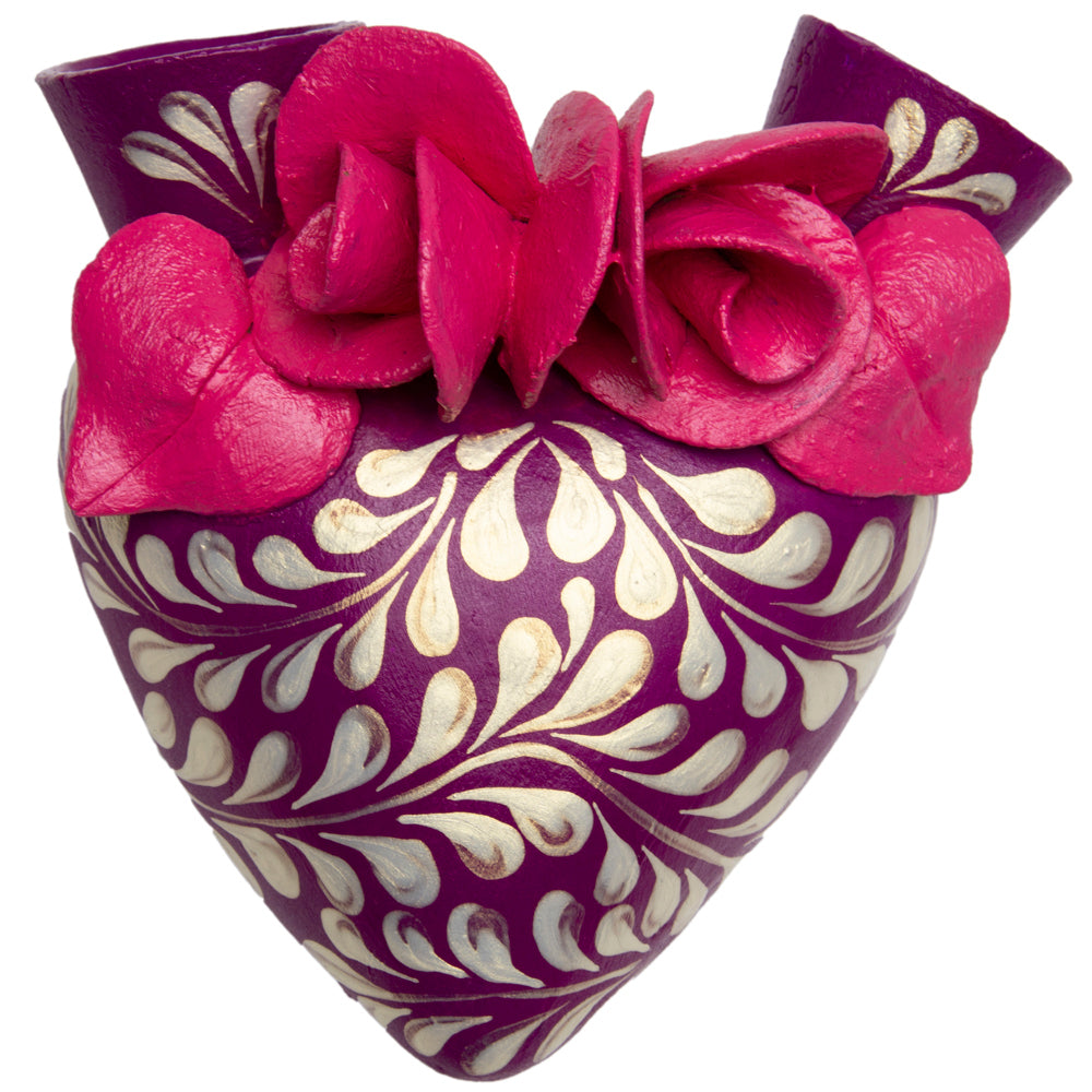 La Flor - Mexican Hand-Painted Hearts