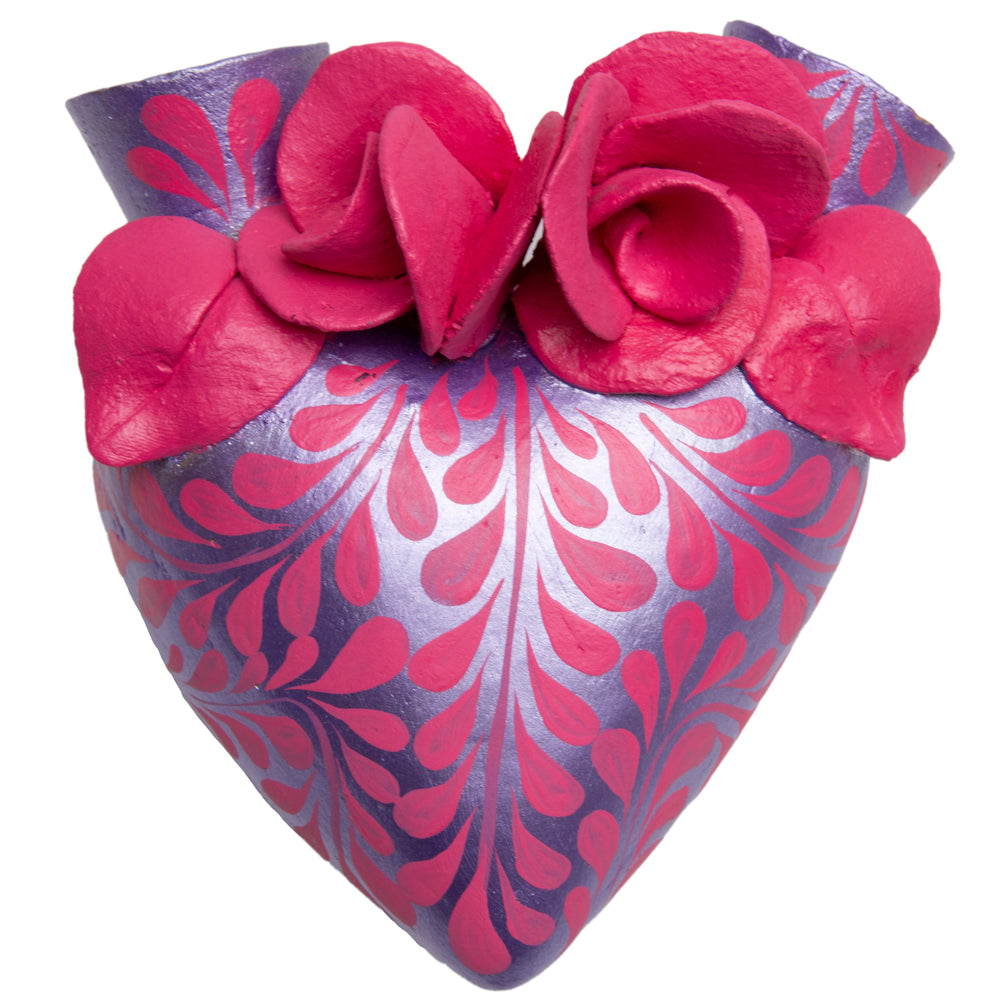 La Flor - Mexican Hand-Painted Hearts