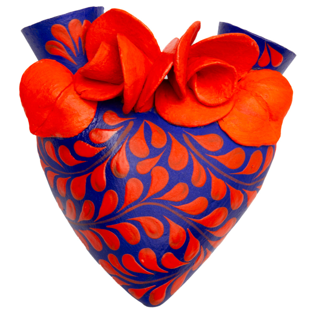 La Flor - Mexican Hand-Painted Hearts