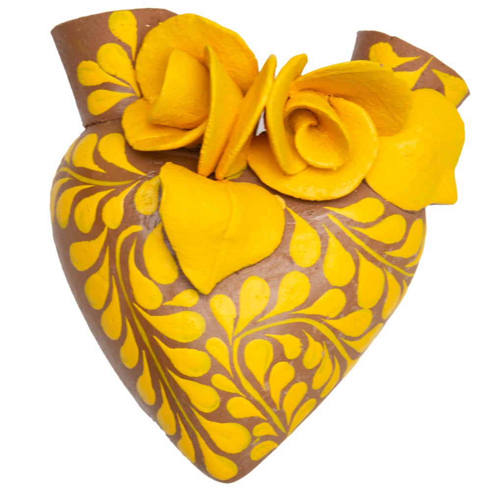 La Flor - Mexican Hand-Painted Hearts