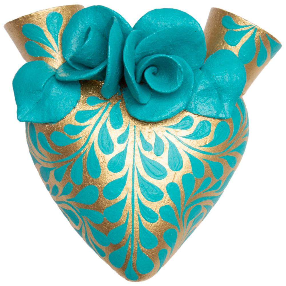 La Flor - Mexican Hand-Painted Hearts