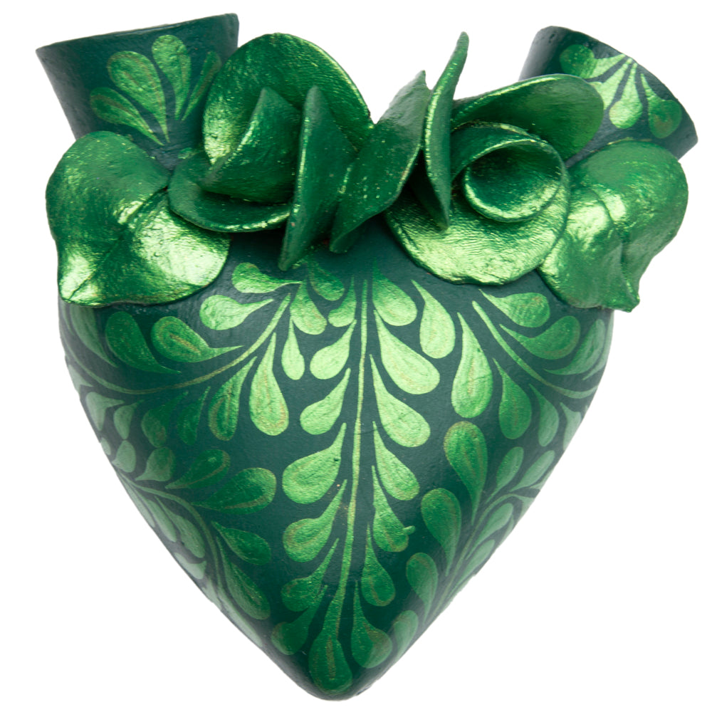 La Flor - Mexican Hand-Painted Hearts