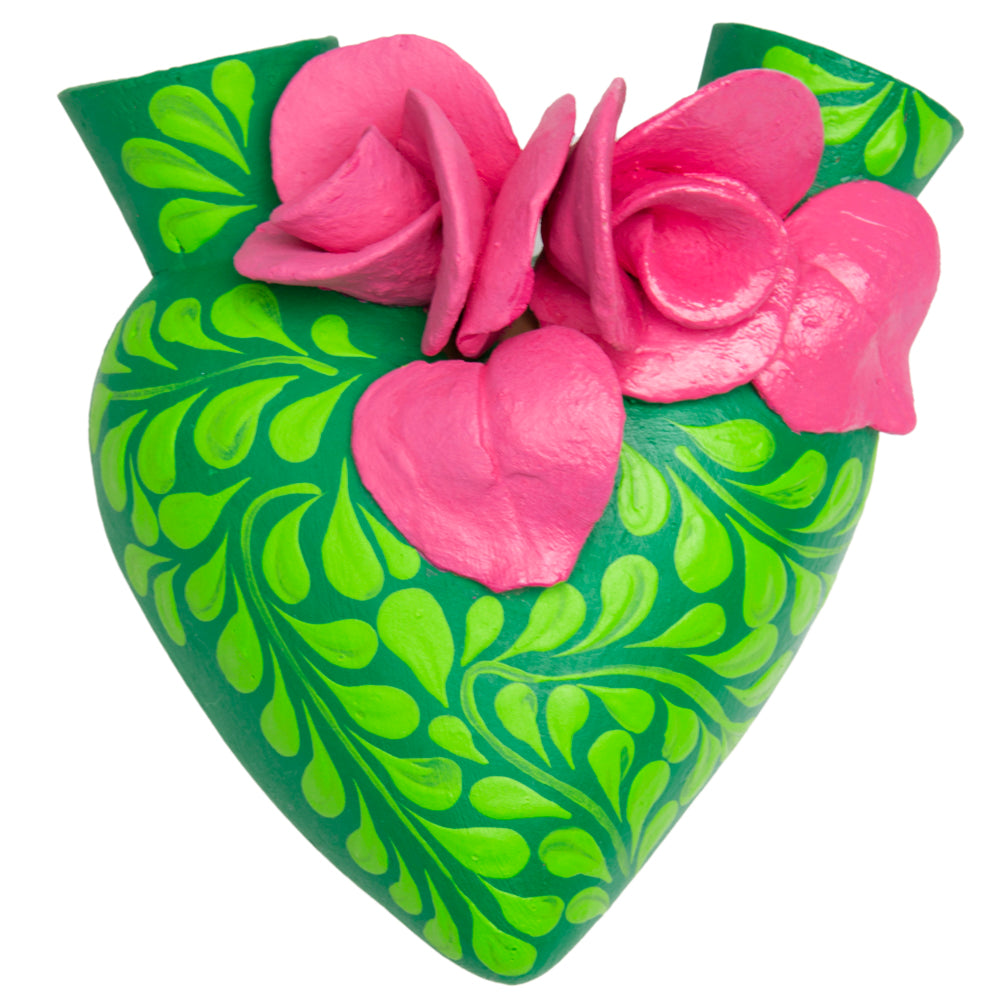 La Flor - Mexican Hand-Painted Hearts