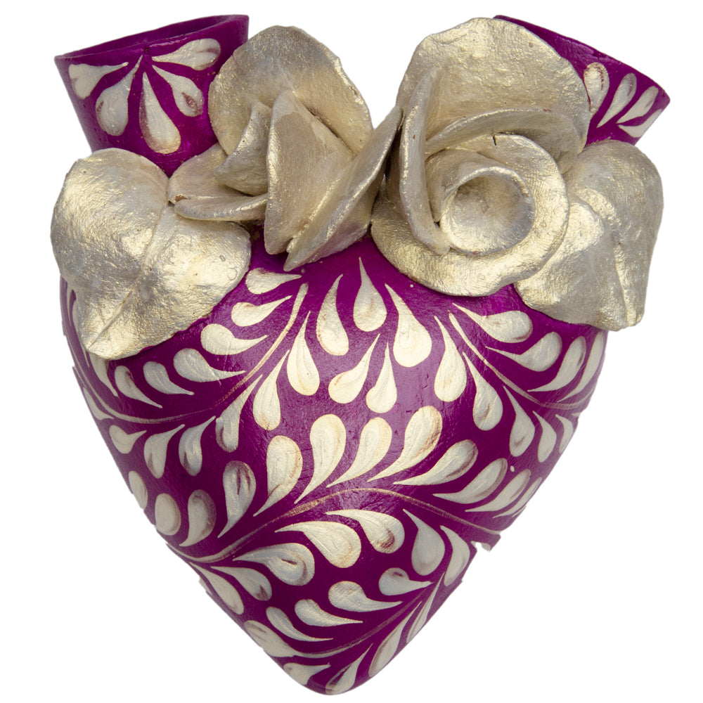 La Flor - Mexican Hand-Painted Hearts