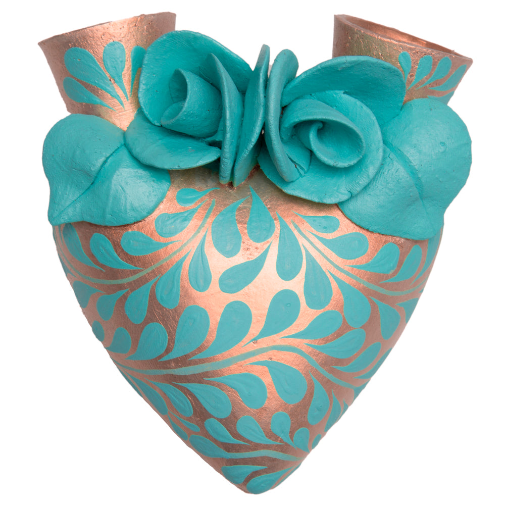 La Flor - Mexican Hand-Painted Hearts