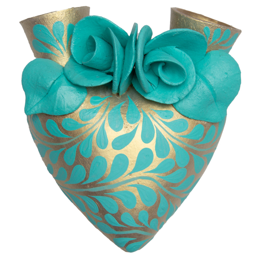 La Flor - Mexican Hand-Painted Hearts