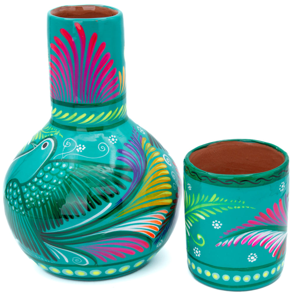 Xalitla Clay Garafe and Glass Set