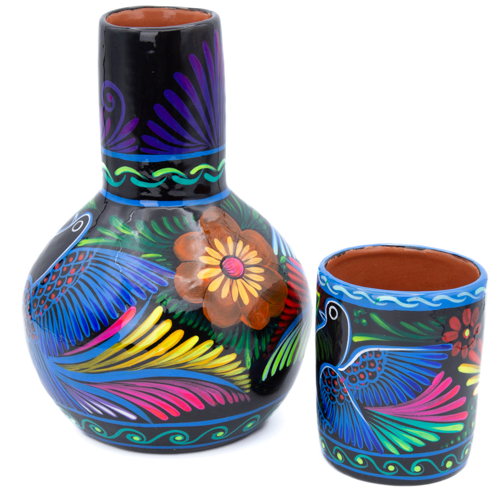 Xalitla Clay Garafe and Glass Set