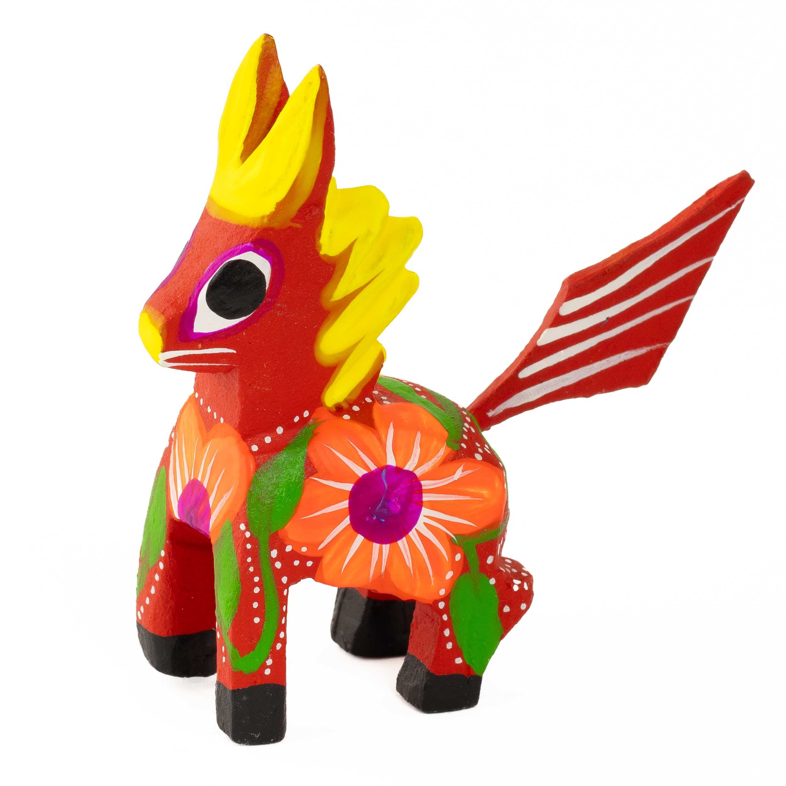 Hand Painted Donkey Wooden Figurine