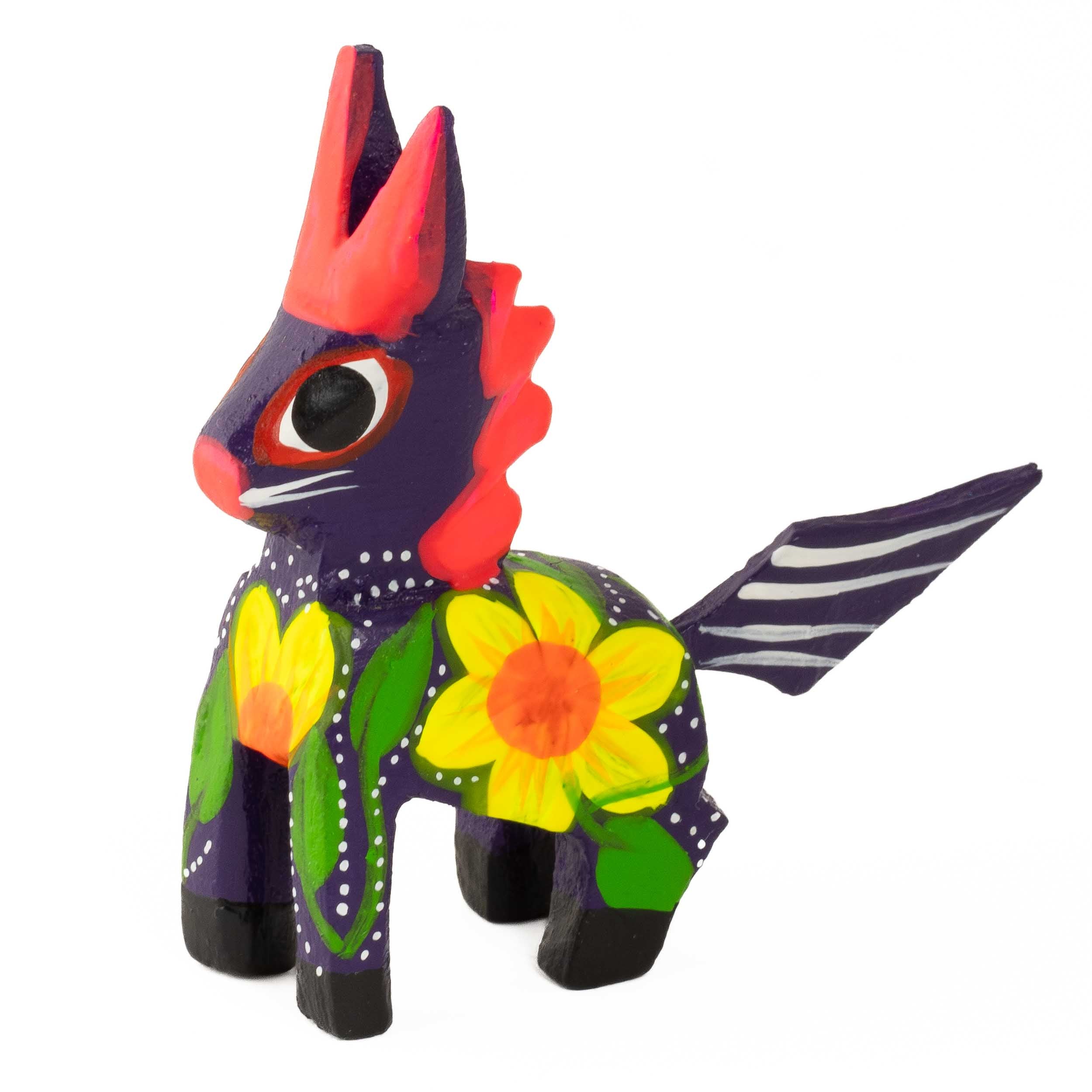 Hand Painted Donkey Wooden Figurine