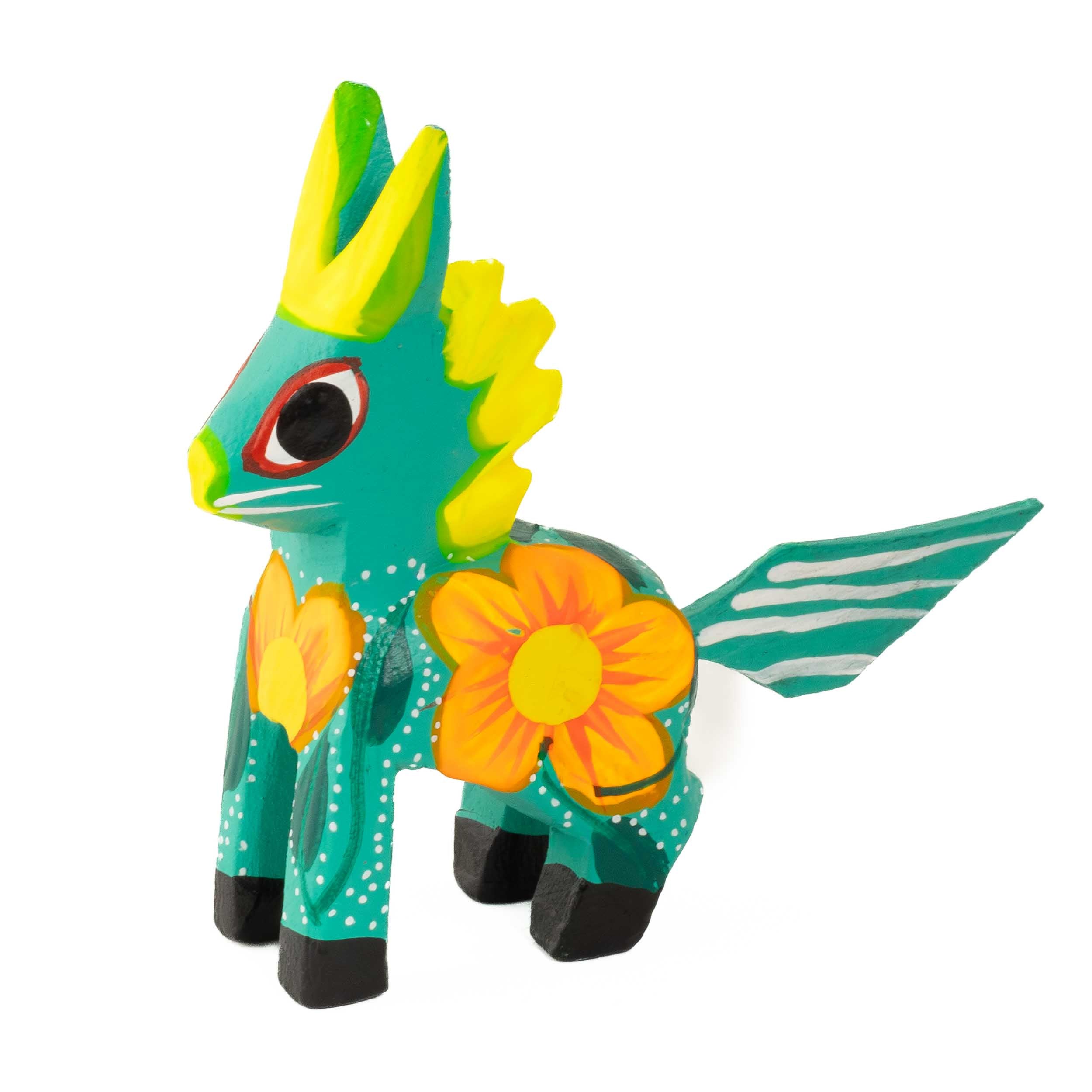 Hand Painted Donkey Wooden Figurine