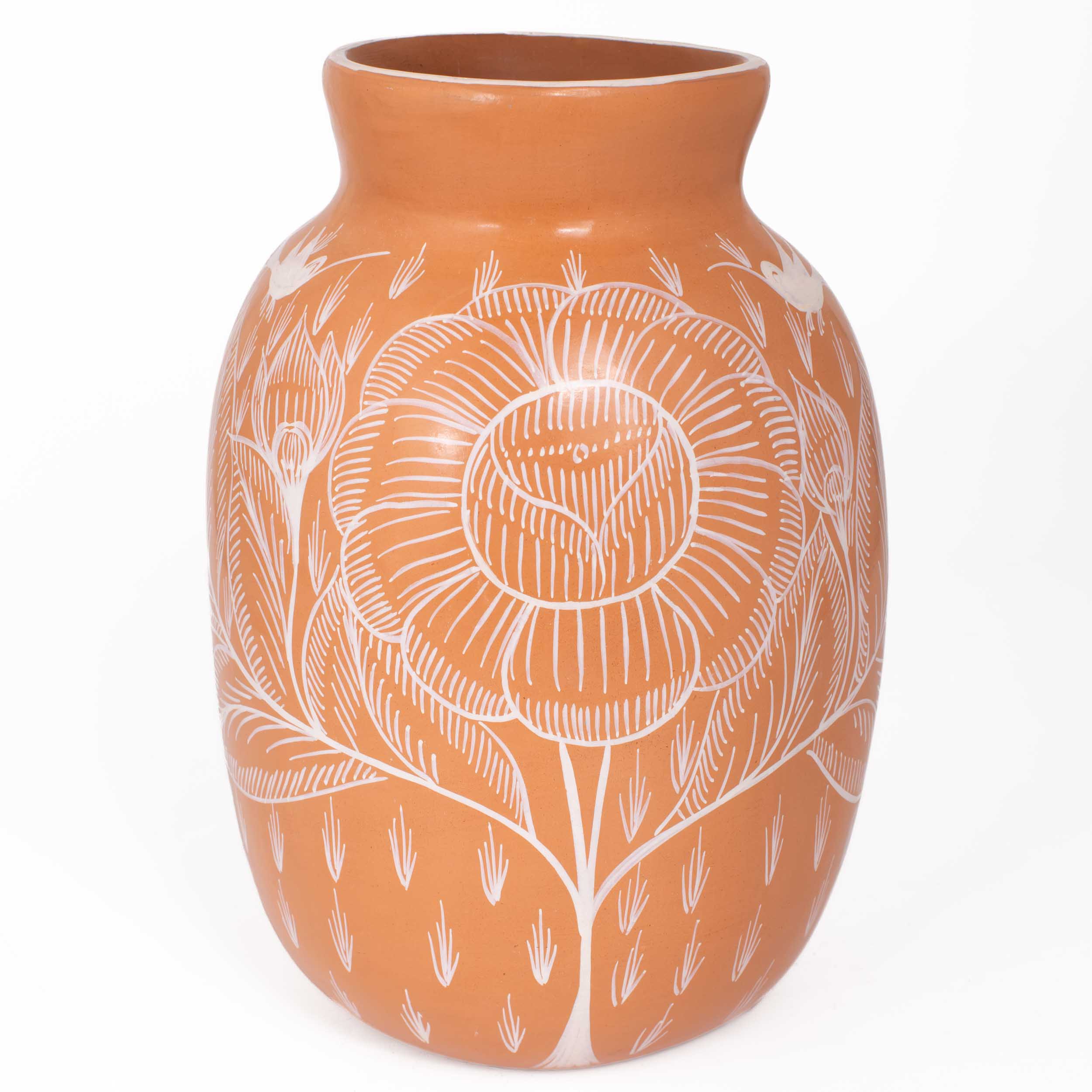 Huancito Hand-Painted Awani Conejo Floral Vase