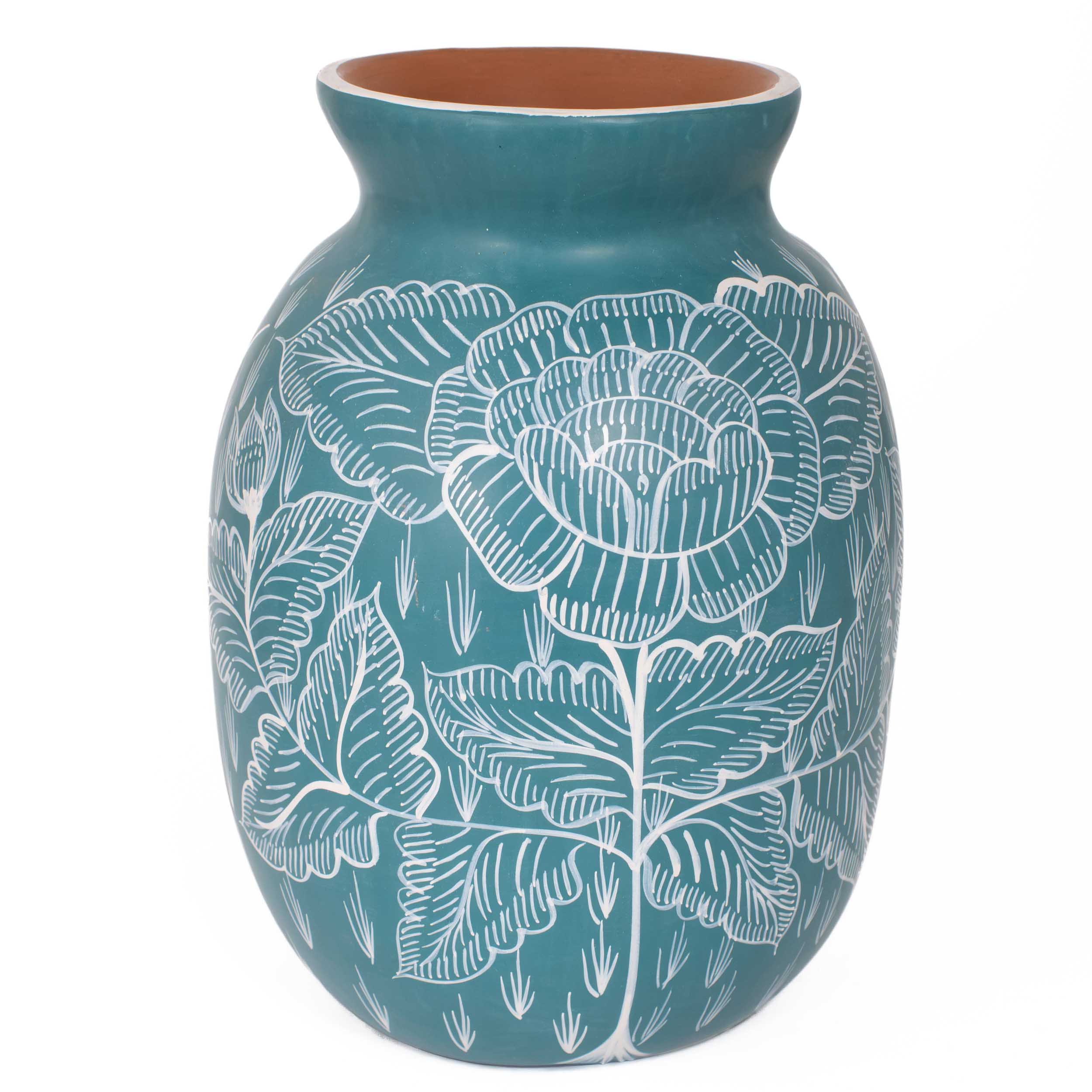 Huancito Hand-Painted Awani Conejo Floral Vase