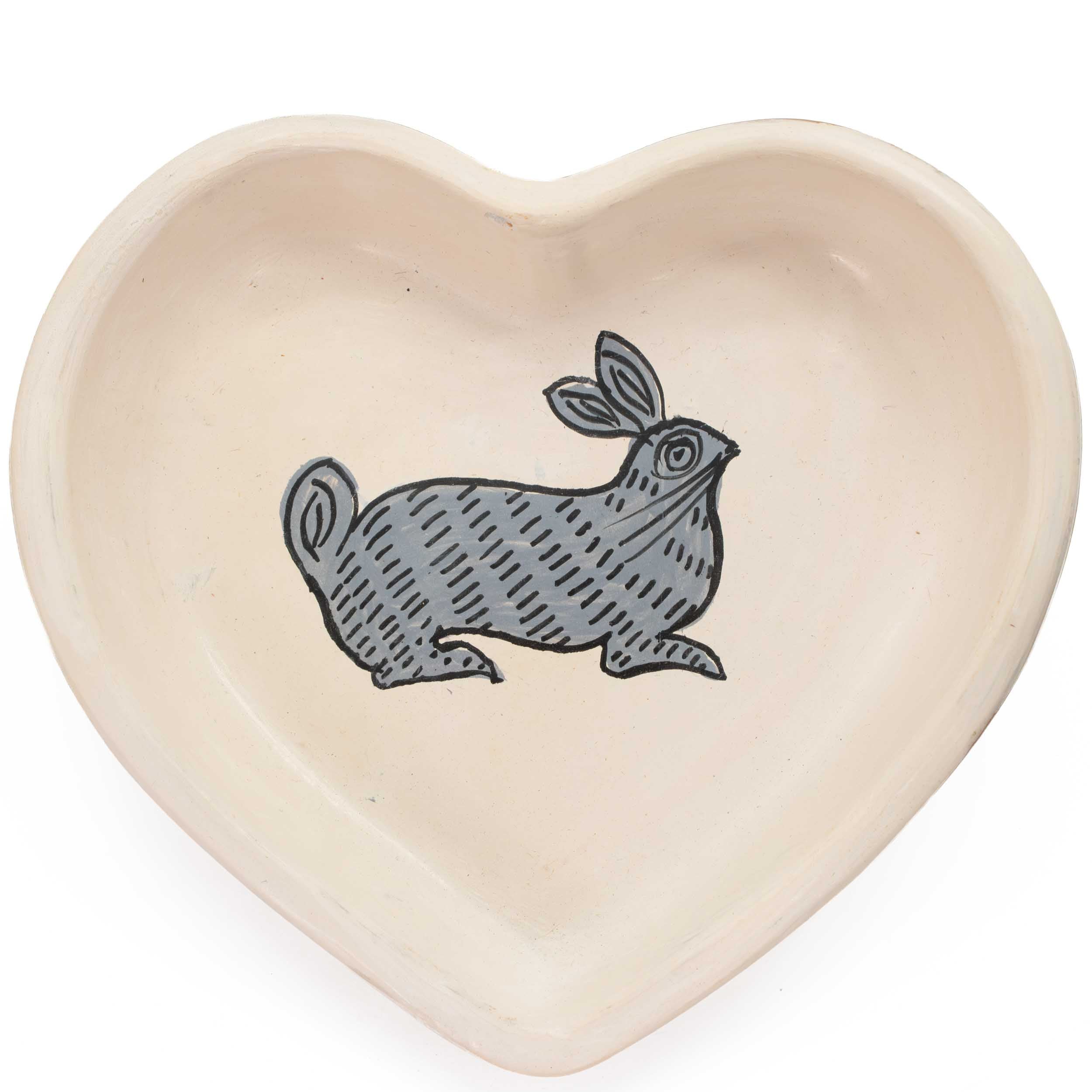 Huancito Hand-Painted Awani Heart Shaped Dish Plate