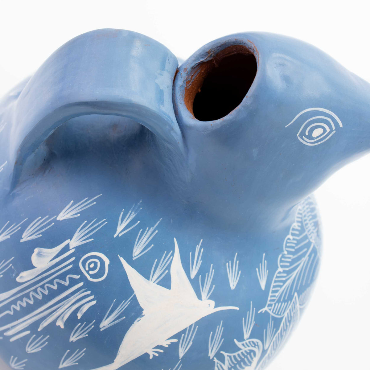 Huancito Hand-Painted Clay Bird Jug