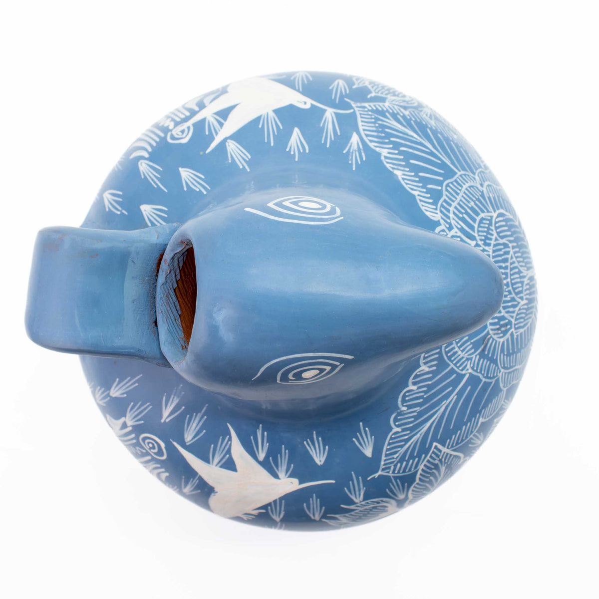 Huancito Hand-Painted Clay Bird Jug