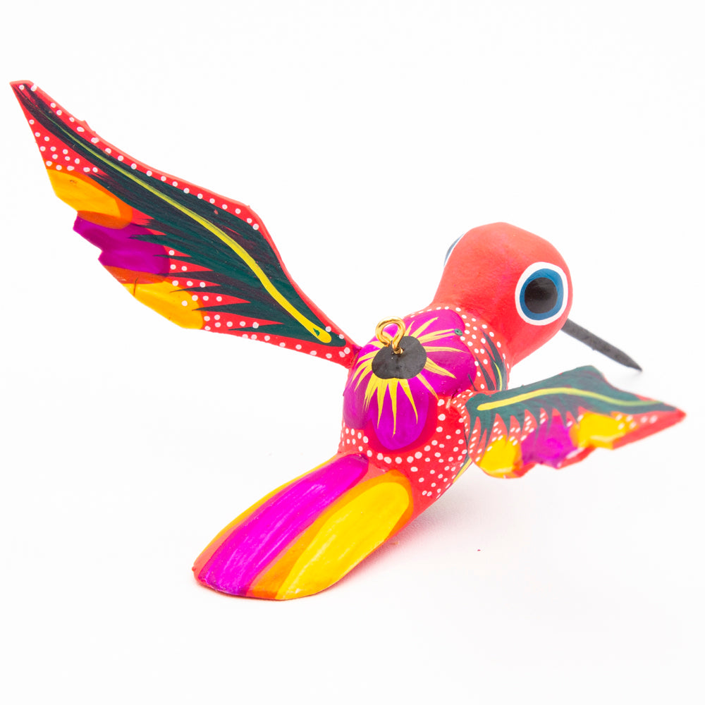 Hand Painted Hummingbird Wooden Figurine