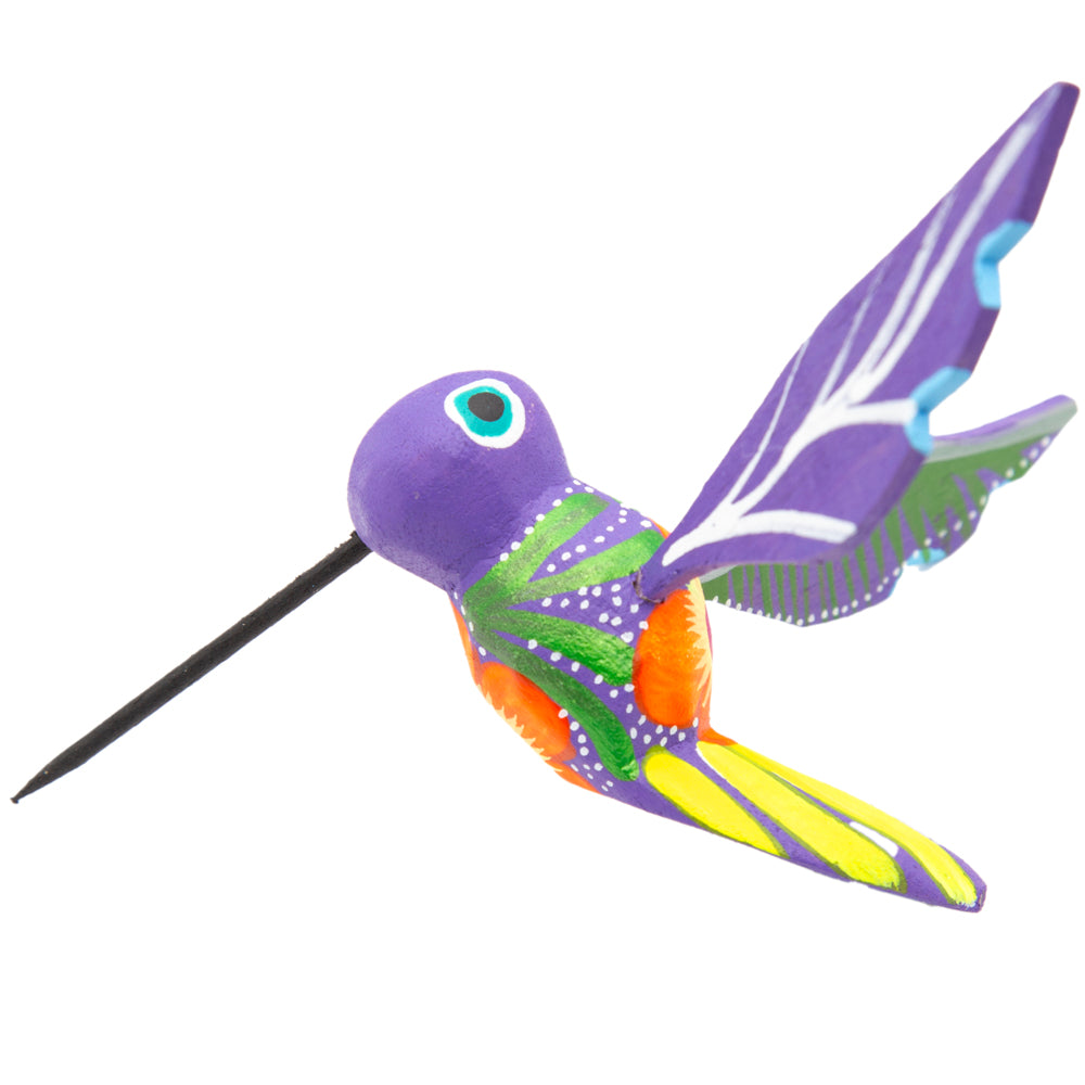 Hand Painted Hummingbird Wooden Figurine