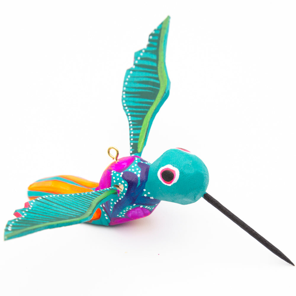 Hand Painted Hummingbird Wooden Figurine