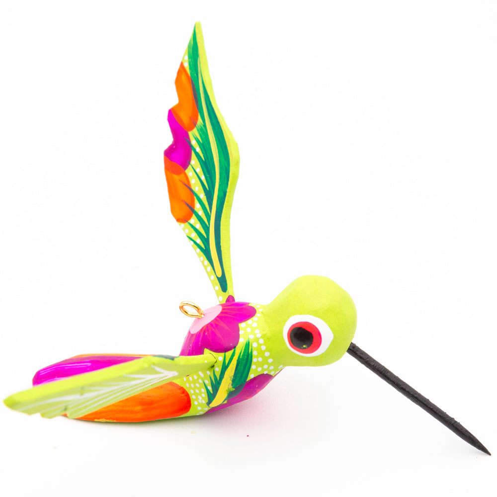 Hand Painted Hummingbird Wooden Figurine