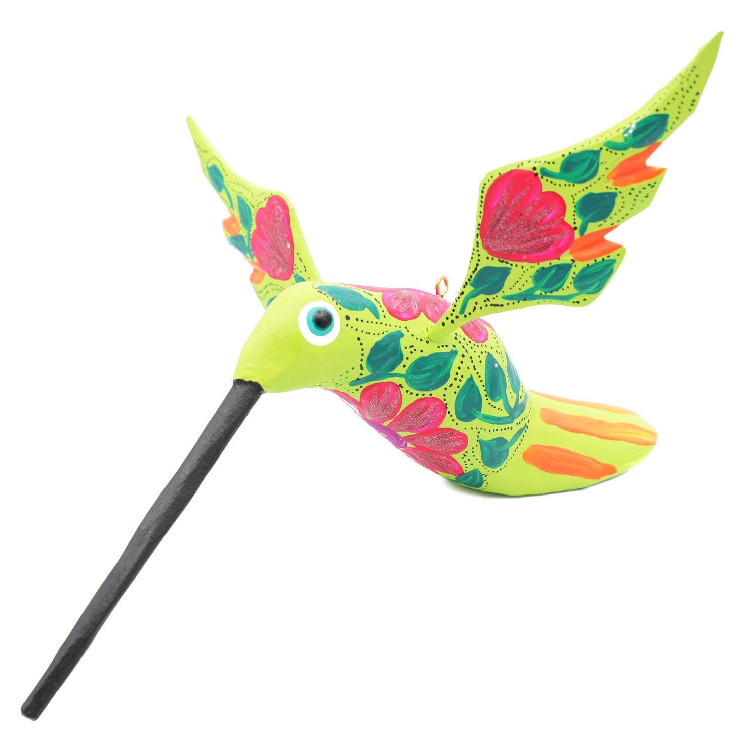 Large Hand Painted Hummingbird Wooden Figurine