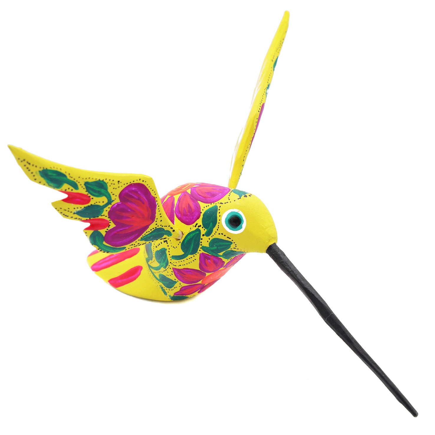 Large Hand Painted Hummingbird Wooden Figurine