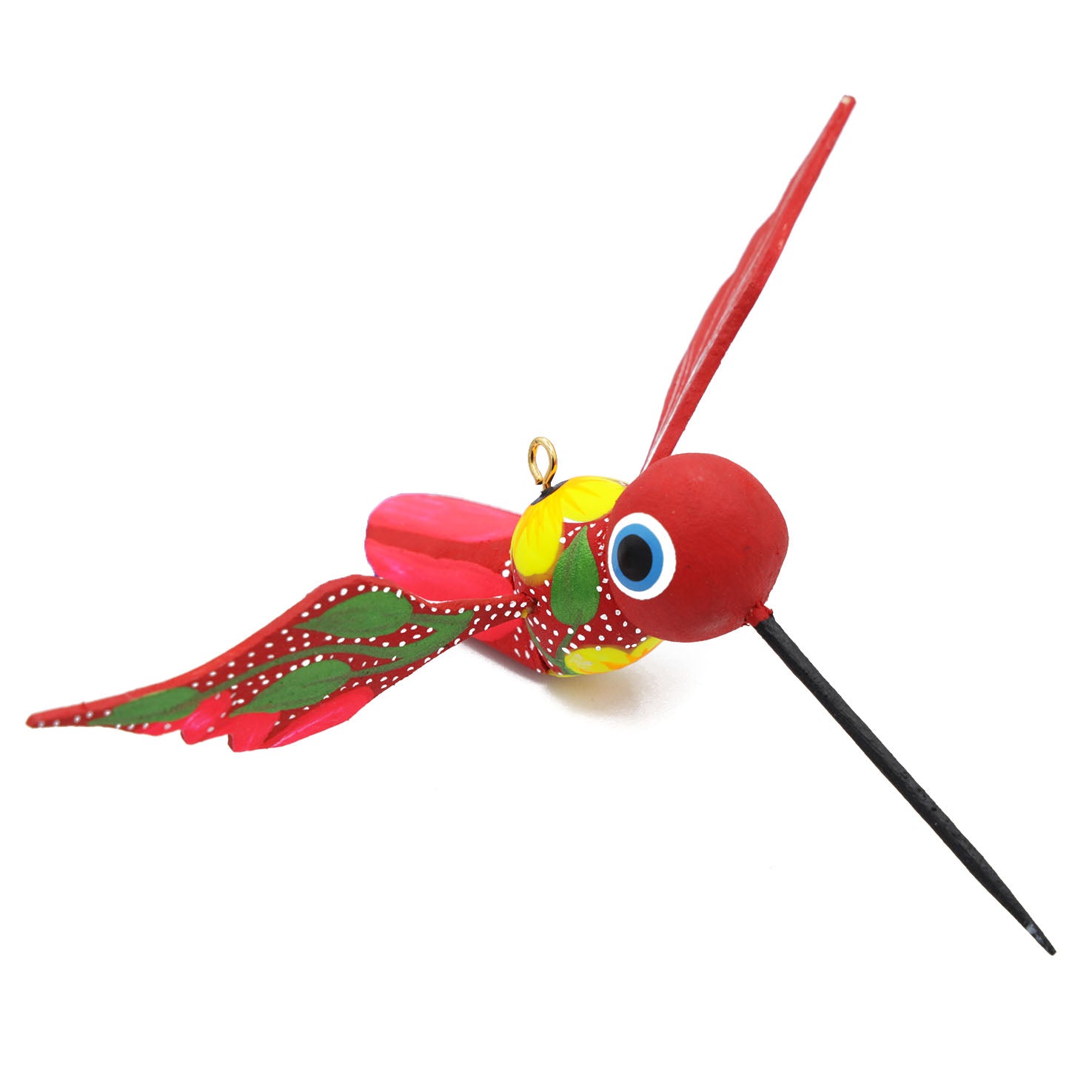 Hand Painted Hummingbird Wooden Figurine