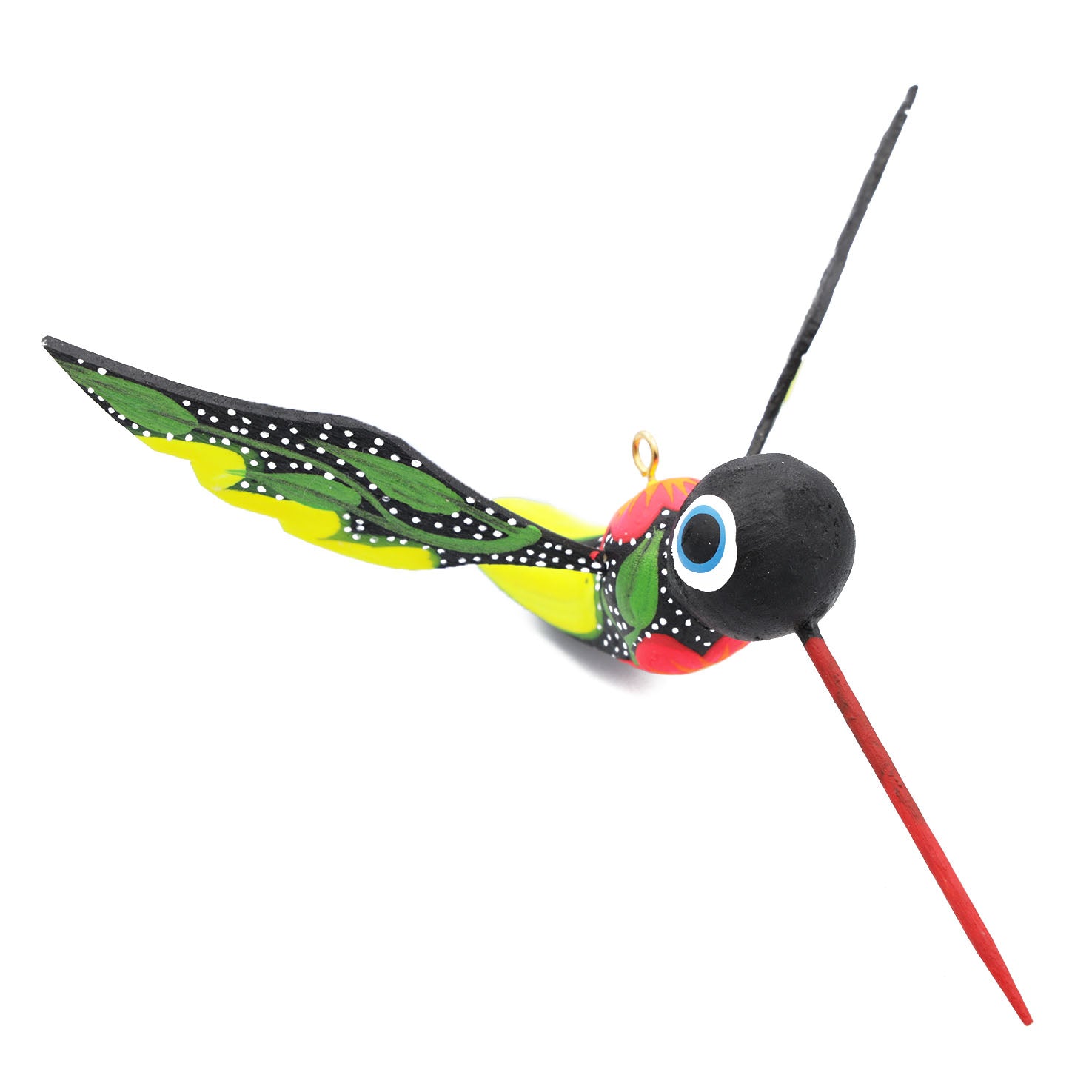 Hand Painted Hummingbird Wooden Figurine